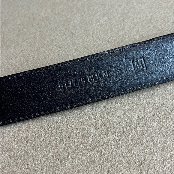 Fossil Western Belt Womens Black Leather Silver Tone Conchos - Size M - Picture 3 of 8